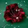 Burgundy velvet jewellery pouch